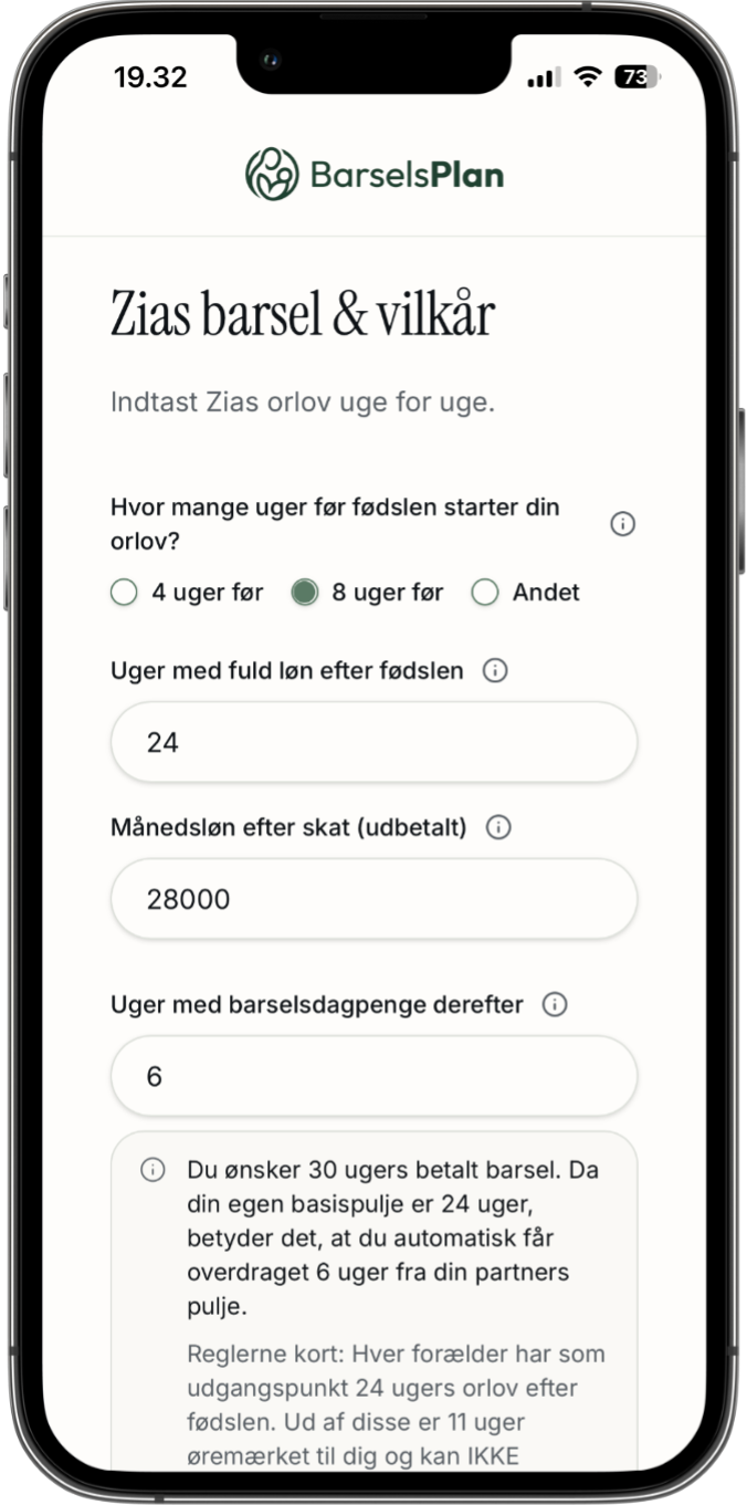 BarselsPlan – Zias barsel & vilkår